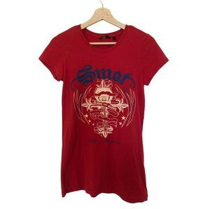 SMET Red Short Sleeve Tee Shirt Women's Size Large